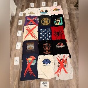 5 Large Graphic T-Shirt For $25 Plus $4.99 SHIPPING Music Sports Hunting Cartoon